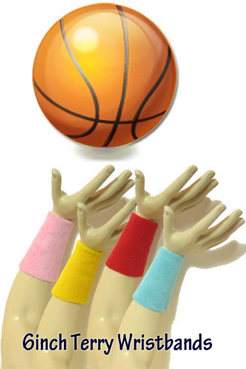 6inch terry wristbands sweatband for sports