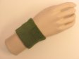 Army green youth wristband sweatband terry for sports