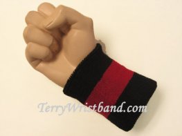 Black Dark Red black 2color wristband sweatband, 1PC