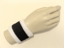 Black in white cheap youth terry wristband