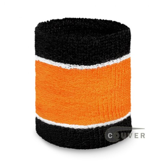 Black light orange black 2color wristband sweatband - Click Image to Close