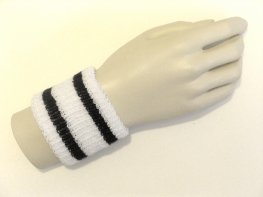 Black stripes in white cheap youth terry wristband