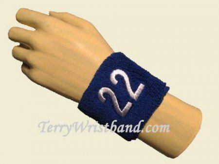 Blue with White Number 2 youth Sport wristband