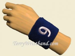 Blue with White Number 9 youth Sport wristband