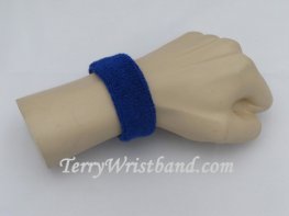 Blue 1inch thin terry wristband
