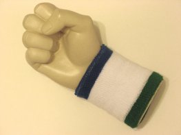 Blue white green cheap terry wristband sweatband