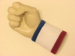 Blue white red cheap terry wristband sweatband