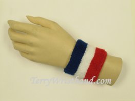 Blue White Red 2.5 inch/ youth Sweat Wristband for Sports