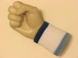 Blue white sky blue cheap terry wristband sweatband