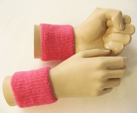Bright pink cheap terry wristband