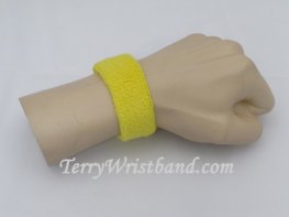 Bright Yellow 1inch thin terry wristband