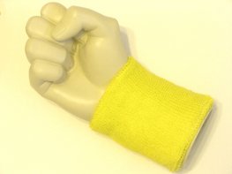 Bright yellow wristband sweatband for sports