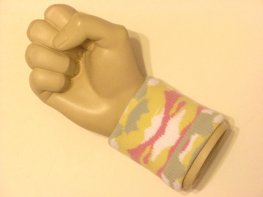 Pink camouflage terry wristband jacquard