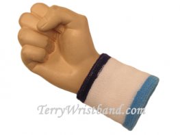 Columbia blue white dark purple cheap terry wristband sweatband