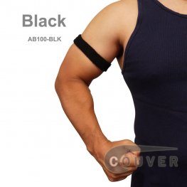 COUVER 1 inch Soft Cotton Terry Bicep/Arm Band - Black(1Piece)