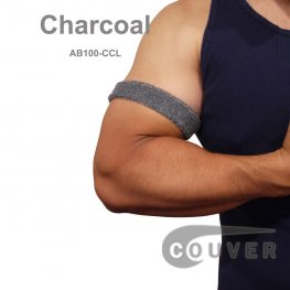 COUVER 1" Cotton Terry Bicep/Arm Band-Charcoal Gray(1Piece)