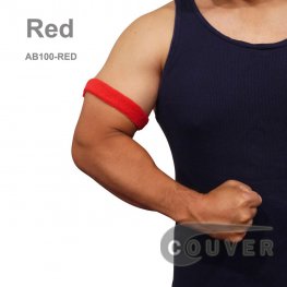 COUVER 1 inch Soft Cotton Terry Bicep/Arm Band - Red(1Piece)