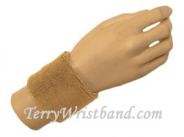 Beige Premium youth wristband sweatband terry for sports