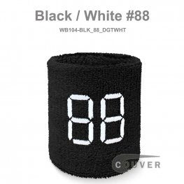 Customizable Black Wristband Sweat Band with Double Numbers