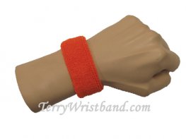 Dark orange 1inch thin terry wristband