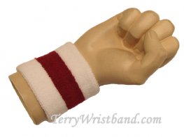 White / Dark Red 2color wristband sweatband