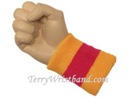 Gold Yellow and Hot Pink 2color Terry Wristband, 1PC