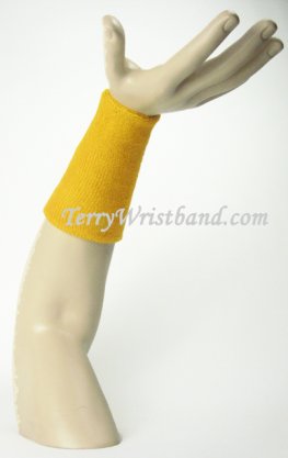 Gold Yellow 6 inch long wristband sweatband
