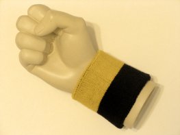 Golden yellow black 2colored wristband sweatband