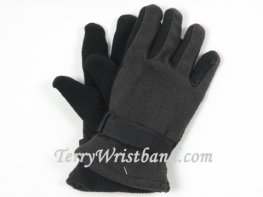 Gray/Grey Winter Fleece Glove with adjustable strap