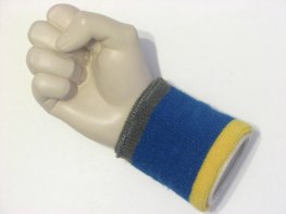 Gray silver blue yellow cheap terry wristband sweatband