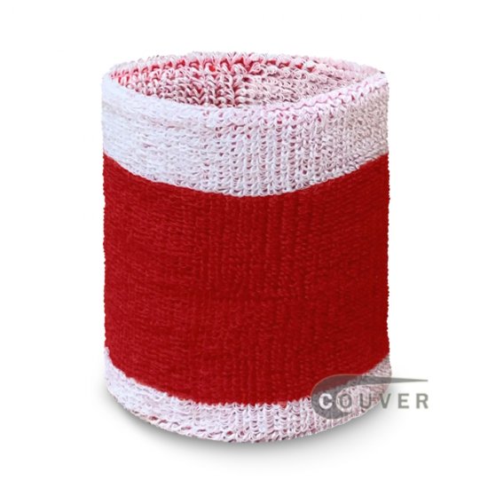 Heather white red 2color wristband sweatband - Click Image to Close