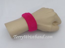 Hot Pink 1inch thin terry wristband