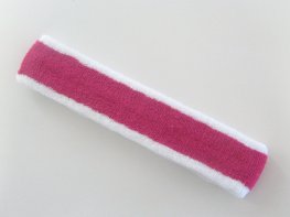 Hot Pink White Long Terry Head Band