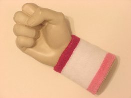Hot pink white pink cheap terry wristband sweatband