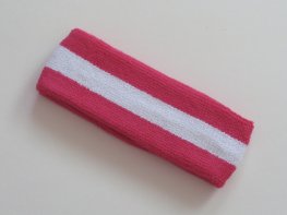 Hot Pink White Stripe Terry Head Band