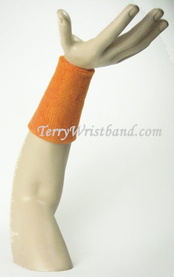 Light Orange 6inch Long Terry Wristband Sweatband - Click Image to Close