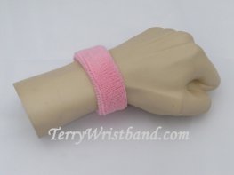 Light Pink 1inch thin terry wristband