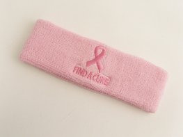 Light Pink Terry Head Band W Ribbon Symbol Find Cure
