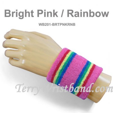 2.5 inch Multi-color Striped Sweat Wristbands for Sports