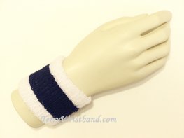 Navy blue White cheap Youth Terry wristband