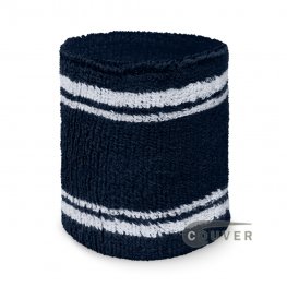 Navy with white stripes tennis wristband sweatband