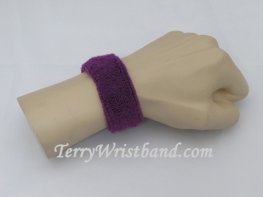 Purple 1inch thin terry wristband