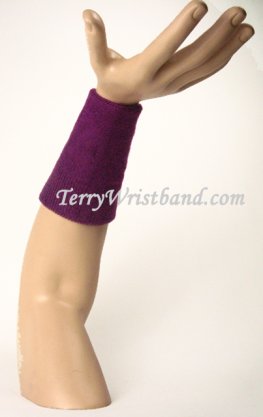 Purple 6inch Long Terry Wristband Sweatband