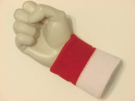 Red and white 2color wristband sweatband