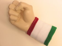 Red white green cheap terry wristband sweatband