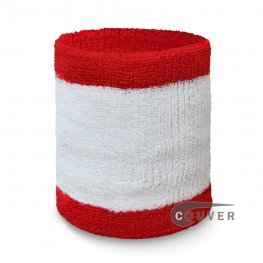 Red white red 2color wristband sweatband