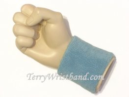 Steel blue wristband sweatband terry for sports