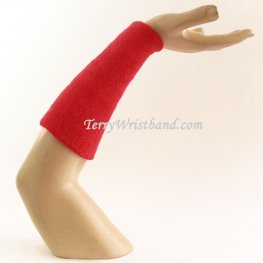 Red 9inch Super Long Terry Athletic Wristband for Sports