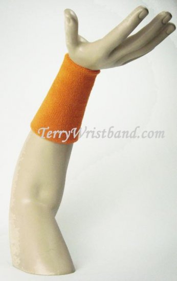 Light Tan 6inch Long Terry Wristband Sweatband - Click Image to Close
