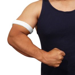 COUVER 1" Thin Cotton Terry Bicep/Arm Band - White (1Piece)